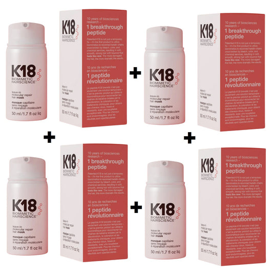 K18 Tratamiento Restaurador Intensivo para Cabello 50 ml. 4 Pack