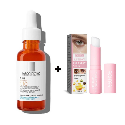 Pure Vitamin C10 Serum Antiarrugas para Todo Tipo de Piel La Roche Posay 30 ml + Retinol Eye Cream Stick