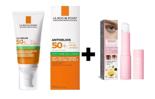 Protector Solar Facial Anthelios Toque Seco con Color La Roche Posay 50 ml + Retinol Eye Cream Stick