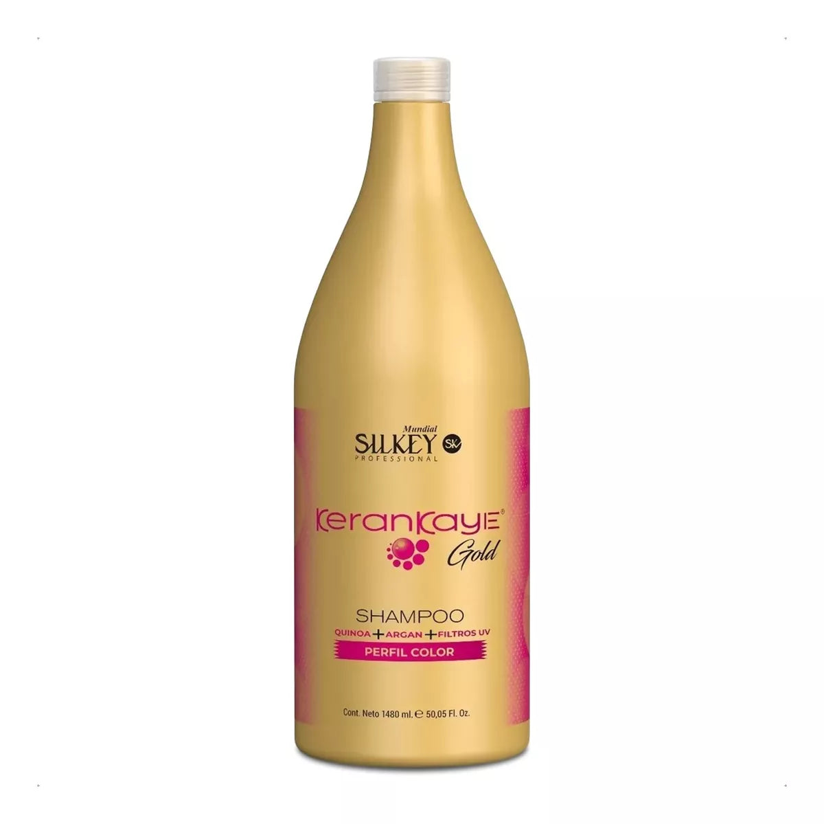 Pack Shampoo 1.480 ml + Bálsamo 1.480 ml Kerankaye Gold de Silkey para cabello tinturado